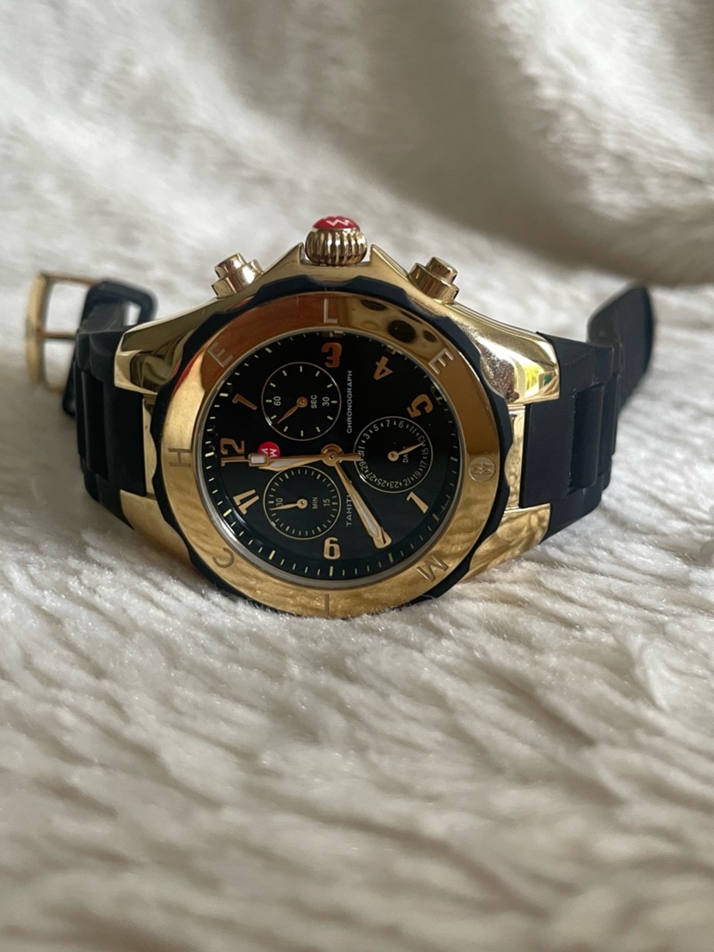 Michele Tahitian Jelly Bean 
Gold-Tone Chronograph Watch - Picture 7 of 12